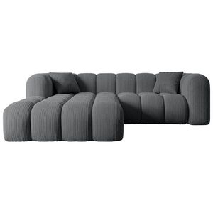 ALTDECOR ROHOVÁ SEDACÍ SOUPRAVA s otomanem vlevo OLEA-L1 – 231 × 173 × 74 cm tmavě šedá obraz