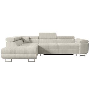ALTDECOR ROHOVÁ SEDACÍ SOUPRAVA s funkcí lůžka a úložným prostorem GUSA-L 272x202x107 cm krémový manšestr obraz