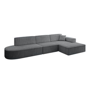 ALTDECOR ROHOVÁ SEDAČKA s otomanem vpravo IREA-L2-v4 – 327 x 165 x 77 cm tmavě šedá obraz