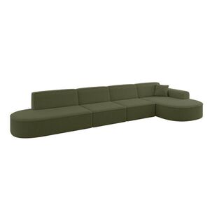 ALTDECOR ROHOVÁ SEDACÍ SOUPRAVA s otomanem vpravo MARI-L3 – 413 × 171 × 79 cm, zelená buklé obraz