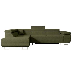 ALTDECOR ROHOVÁ SEDACÍ SOUPRAVA s funkcí lůžka a úložným prostorem GUSA-L 272x202x107 cm zelená buklé obraz