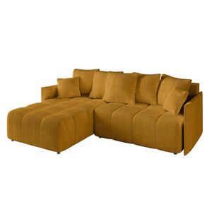 ALTDECOR ROHOVÁ SEDAČKA s otomanem vlevo LONLI-L 251x189x68 curry žlutá manšestr obraz