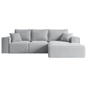 ALTDECOR ROHOVÁ SEDACÍ SOUPRAVA s funkcí lůžka a úložným prostorem SERRA-L-S – 266 x 161 x 87 cm, šedá varianta manšestru obraz
