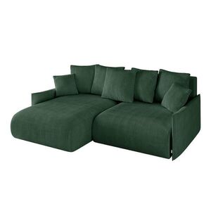 ALTDECOR ROHOVÁ SEDACÍ SOUPRAVA s otomanem vlevo ONESK-L -v1 216x177x72 zelený manšestr obraz