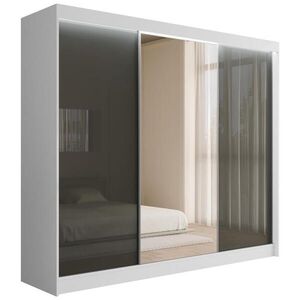 ALTDECOR ŠATNÍ SKŘÍŇ VESLI s LED – 250 cm – bílá|šedá obraz
