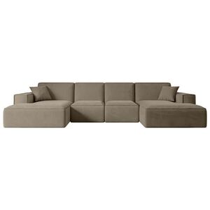 ALTDECOR SEDACÍ SOUPRAVA SIERRA-U – 349 x 169 x 80 cm, hnědá barva velur obraz