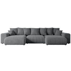 ALTDECOR SEDACÍ SOUPRAVA s funkcí lůžka ESKAR-U - 364 x 176 x 72 cm, šedý manšestr obraz
