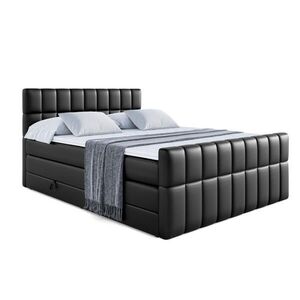 ALTDECOR POSTEL boxspring MIAMI-Z KING – 140x200 – H3/H4 – vysoce lesklá černá obraz
