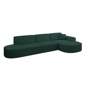 ALTDECOR ROHOVÁ SEDACÍ SOUPRAVA s otomanem vpravo MARI-L2 – 328 × 171 × 79 cm, zelený velur obraz