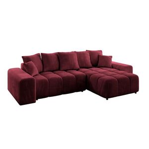 ALTDECOR ROHOVÁ SEDACÍ SOUPRAVA s otomanem vpravo ENIL-L 297x189x68 bordó, velur obraz