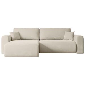 ALTDECOR ROHOVÁ SEDACÍ SOUPRAVA s funkcí lůžka a úložným prostorem ORRO-L – 272 × 145 × 83 cm, béžový velur obraz