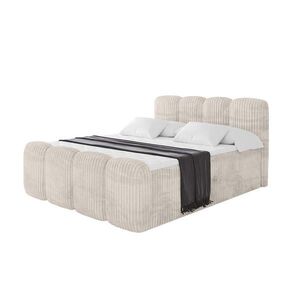 ALTDECOR AMERICKÁ postel s matrací H4 a lamelovým roštem – NINA-Z – 120 × 200 cm – krémová obraz
