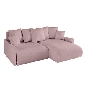 ALTDECOR ROHOVÁ SEDACÍ SOUPRAVA s otomanem vpravo ONESK-L-v1 216x177x72 růžový manšestr obraz