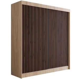 ALTDECOR ŠATNÍ SKŘÍŇ s lamelovými posuvnými dveřmi VILANv2 – 200 cm Sonoma dub + lamely dub wotan obraz