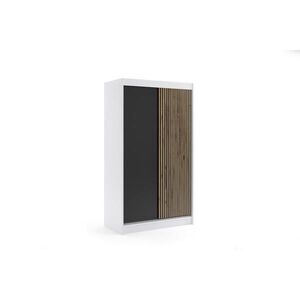 ALTDECOR ŠATNÍ SKŘÍŇ VILAN s lamelami – 120 cm – bílá | dub wotan obraz