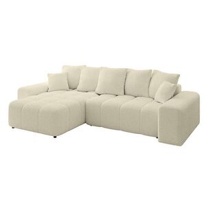 ALTDECOR ROHOVÁ SEDACÍ SOUPRAVA s otomanem vlevo ENIL-L 297x189x68 béžový buklé obraz