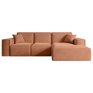 ALTDECOR ROHOVÁ SEDACÍ SOUPRAVA s otomanem vpravo SERRA-L – 266 x 169 x 80 cm, korálový velur obraz