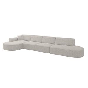 ALTDECOR ROHOVÁ SEDACÍ SOUPRAVA s otomanou vlevo MARI-L3 – 413 × 171 × 79 cm, světle šedá tkanina obraz