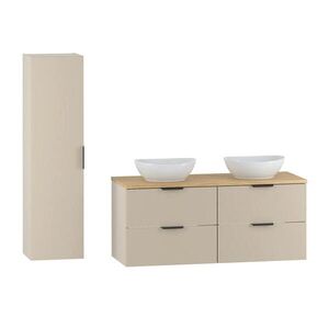 Petits-meubles KOUPELNOVÝ NÁBYTEK 120.6cm Astrid 2er-Set Kašmír a dřevo obraz