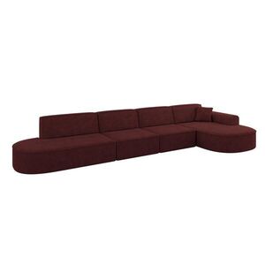 ALTDECOR ROHOVÁ SEDACÍ SOUPRAVA s otomanem vpravo MARI-L3 – 413 × 171 × 79 cm, bordó, velur obraz