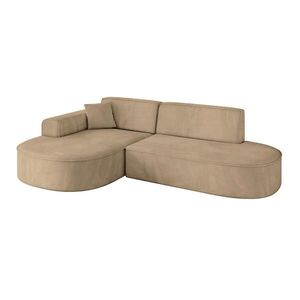 ALTDECOR ROHOVÁ SEDACÍ SOUPRAVA s otomanem vlevo MARI-L1 – 243 x 171 x 79 cm, šedohnědý velur obraz