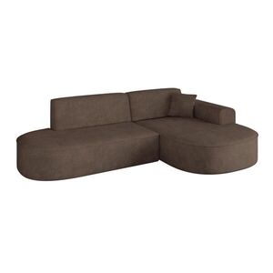 ALTDECOR ROHOVÁ SEDACÍ SOUPRAVA s otomanem vpravo MARI-L1 – 243 × 171 × 79 cm, hnědá barva, velur obraz