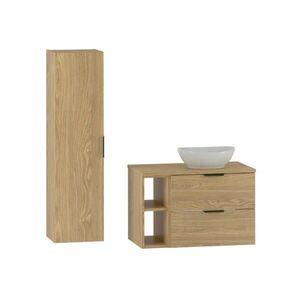 Petits-meubles KOUPELNOVÝ NÁBYTEK 80.6cm Astrid 2er-Set Dřevo obraz