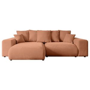ALTDECOR ROHOVÁ SEDACÍ SOUPRAVA s otomanem vlevo ESKAR-L 266x176x72 korálový velur obraz