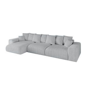 ALTDECOR ROHOVÁ SEDACÍ SOUPRAVA s otomanem vlevo ESKAR-L2 364x176x72 šedá manšestr obraz