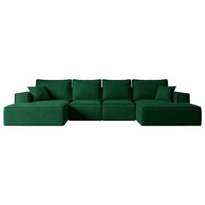 ALTDECOR SEDACÍ SOUPRAVA s funkcí lůžka a úložným prostorem pod postelí SIERRA-U-S – 349 x 161 x 87 cm, zelený velur obraz