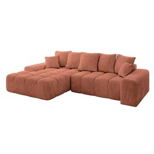 ALTDECOR ROHOVÁ SEDACÍ SOUPRAVA s otomanem vlevo ENSI-L - 267x164x69 cm korálová obraz