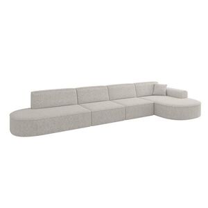 ALTDECOR ROHOVÁ SEDACÍ SOUPRAVA s otomanem vpravo MARI-L3 – 413 x 171 x 79 cm, světle šedá látka obraz