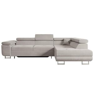 ALTDECOR ROHOVÁ POHODA s funkcí lůžka a úložným prostorem GUSA-L 272x202x107 cm světle hnědý velur obraz