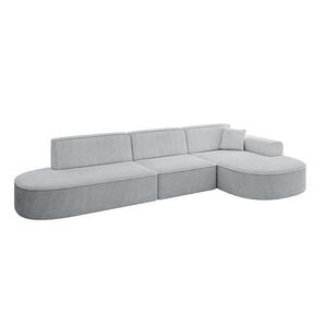 ALTDECOR ROHOVÁ SEDACÍ SOUPRAVA s otomanem vpravo MARI-L2 – 328 × 171 × 79 cm, šedá látka manšestr obraz