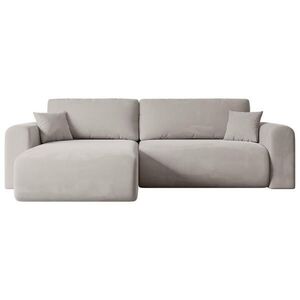 ALTDECOR ROHOVÁ SEDACÍ SOUPRAVA s funkcí lůžka a úložným prostorem ORRO-L – 272 x 145 x 83 cm, světle hnědá varianta veluru obraz