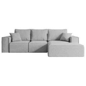 ALTDECOR ROHOVÁ SEDACÍ SOUPRAVA s funkcí lůžka a úložným prostorem SERRA-L-S – 266x161x87 cm světle šedá buklé obraz