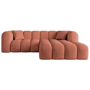 ALTDECOR ROHOVÁ SEDACÍ SOUPRAVA s otomanem vpravo OLEA-L1 – 231 × 173 × 74 cm korálová obraz