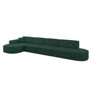 ALTDECOR ROHOVÁ SEDACÍ SOUPRAVA s otomanem vlevo MARI-L3 – 413 x 171 x 79 cm, zelený velur obraz