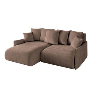 ALTDECOR ROHOVÁ SEDACÍ SOUPRAVA s otomanem vlevo ONESK-L -v1 216x177x72 hnědý velur obraz