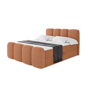 ALTDECOR AMERICKÁ postel s matrací H4 a lamelovým roštem – NINA-Z – 120 × 200 cm – meruňková obraz