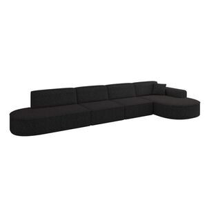 ALTDECOR ROHOVÁ SEDACÍ SOUPRAVA s otomanem vpravo MARI-L3 – 413 x 171 x 79 cm, černá látka obraz