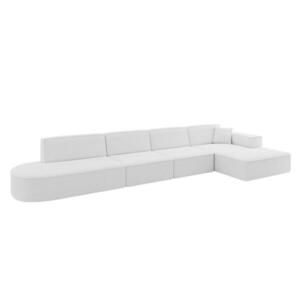 ALTDECOR ROHOVÁ SEDACÍ SOUPRAVA s otomanem vpravo IREA-L3-v4 – 412 × 165 × 77 cm, bílá obraz