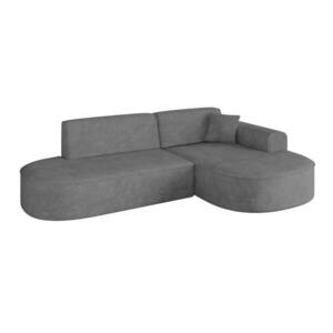 ALTDECOR ROHOVÁ SEDACÍ SOUPRAVA s otomanem vpravo MARI-L1 – 243 x 171 x 79 cm, šedá barva, velur obraz