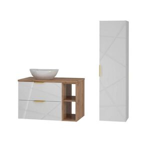 Petits-meubles KOUPELNOVÝ NÁBYTEK 80.6cm Aurora 2er-Set Bílá obraz