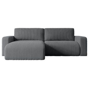 ALTDECOR ROHOVÁ SEDACÍ SOUPRAVA s funkcí lůžka a úložným prostorem KLEEA-L – 247 x 143 x 83 cm, tmavě šedá, manšestr obraz