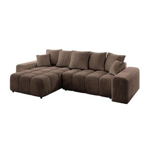 ALTDECOR ROHOVÁ SEDACÍ SOUPRAVA s otomanem vlevo ENIL-L 297x189x68 hnědý velur obraz