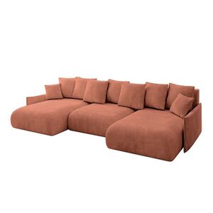 ALTDECOR SEDACÍ SOUPRAVA s funkcí lůžka a úložným prostorem pod lůžkem ONESK-U-v1 317x177x72 meruňkový velur obraz