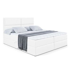 ALTDECOR AMERICKÁ postel s matrací H4 a lamelovým roštem – AURA – 200 x 200 – H4 – vysoce lesklá bílá obraz