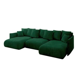 ALTDECOR SEDACÍ SOUPRAVA s funkcí lůžka a úložným prostorem pod postelí ONESK-U 317x177x72 Zelený velur obraz