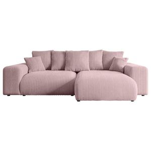 ALTDECOR ROHOVÁ SEDACÍ SOUPRAVA s otomanem vpravo ESKAR-L 266x176x72 růžový manšestr obraz